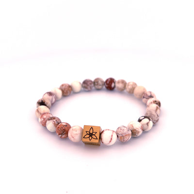 Brown Vein Howlite bracelet [8 mm]